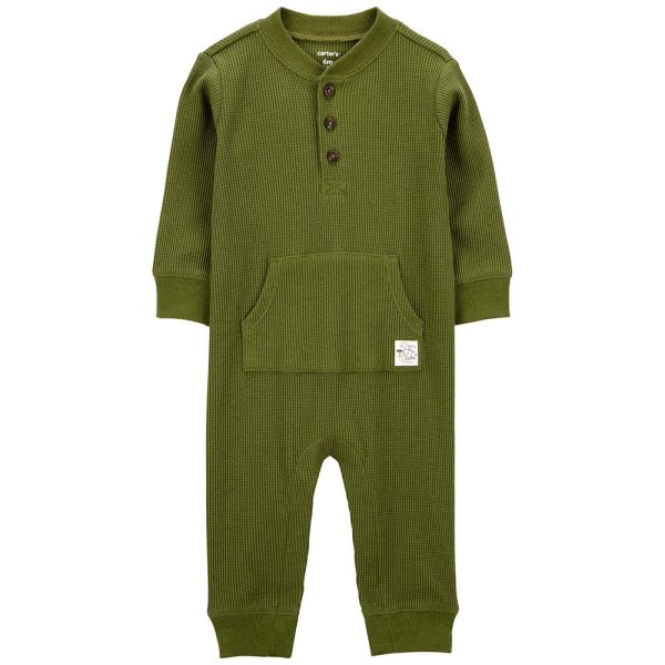 Baby Boys  Long-Sleeve Green Thermal Jumpsuit 1Q115510 Discount