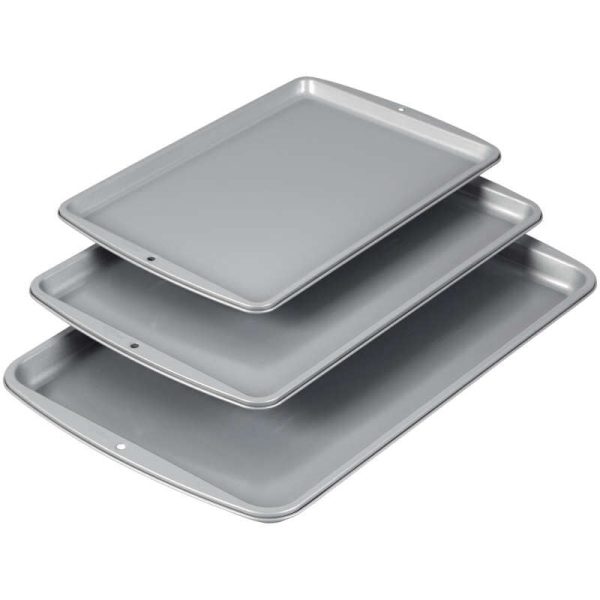 Non-Stick Cookie Sheets, Set of 3 2105-975 Supply