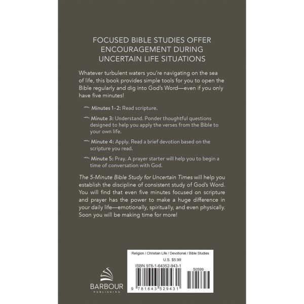 5-Minute Bible Study for Uncertain Times Book 9781643529431 Online Sale - Image 2