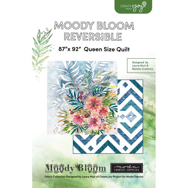 Moody Blooms Reversible Queen Size Quilt Pattern CJP2004 Online now