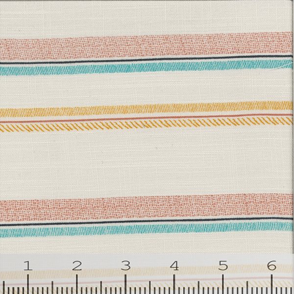 Linen Blend Stripe Print Fabric 11413 For Discount