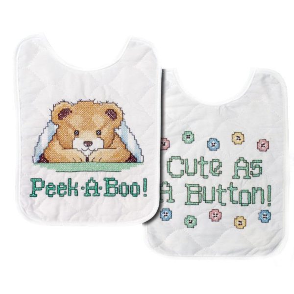 Stamped Cross Stitch Baby Bibs T21720 Online now