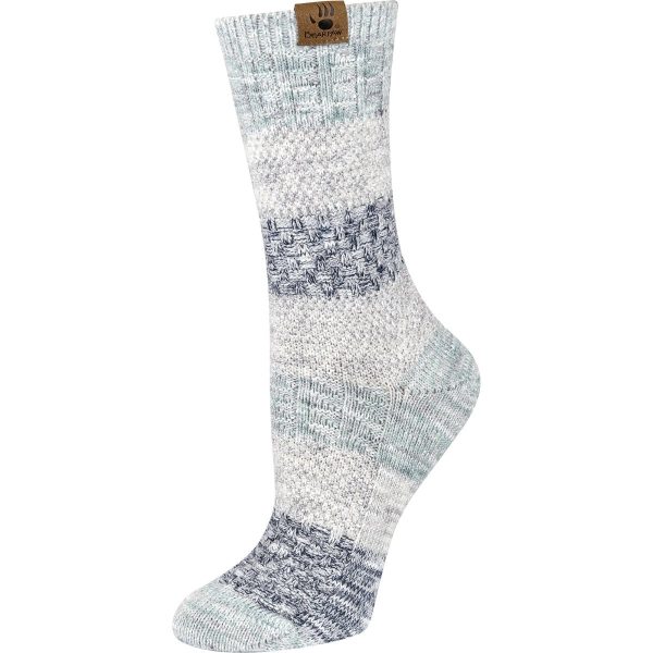 Women s Mixed Texture Color Block Crew Socks 514-9-TXCB Online - Image 2