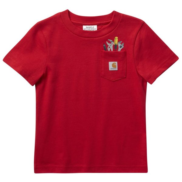 Toddler Boy s Short Sleeve Pocket Tool Tee-Shirt CA6256 Discount