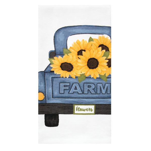 Blue Sunflower Truck Kitchen Towel 17429 Online Hot Sale