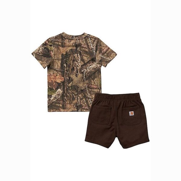 Boy s Short-Sleeve Camo T-Shirt & Brown Shorts Set CG8799 Online - Image 2