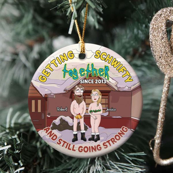 Personalized Gifts For Couple Ceramic Ornament, Funny Couple Together 01NATI230724HG Hot on Sale - Image 3